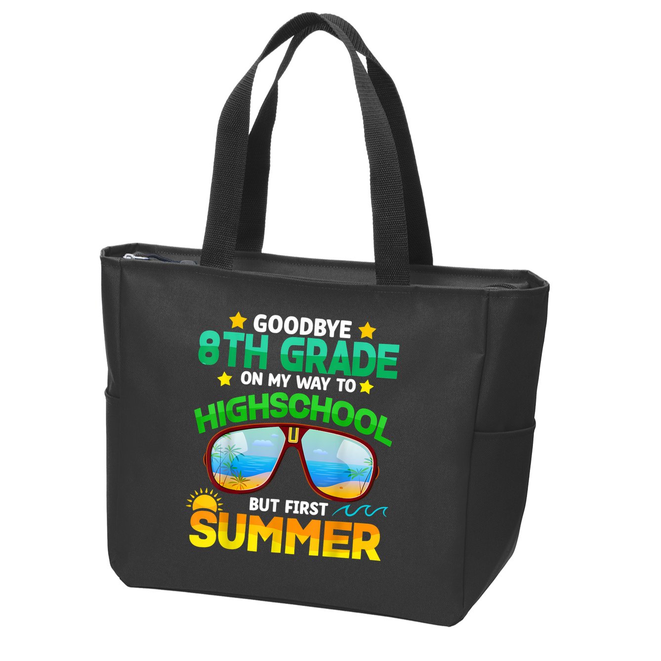 Goodbye 8th Grade Graduation To Highschool Hello Summer Him Zip Tote Bag