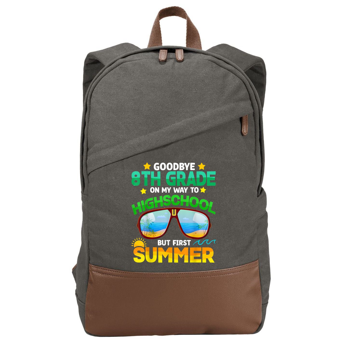 Goodbye 8th Grade Graduation To Highschool Hello Summer Him Cotton Canvas Backpack
