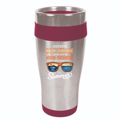 Goodbye 8th Grade Graduation To 9th Grade Hello Summer 16oz Travel Tumbler