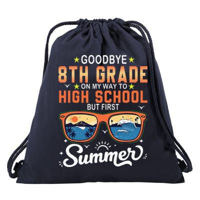 Goodbye 8th Grade Graduation To 9th Grade Hello Summer Drawstring Bag