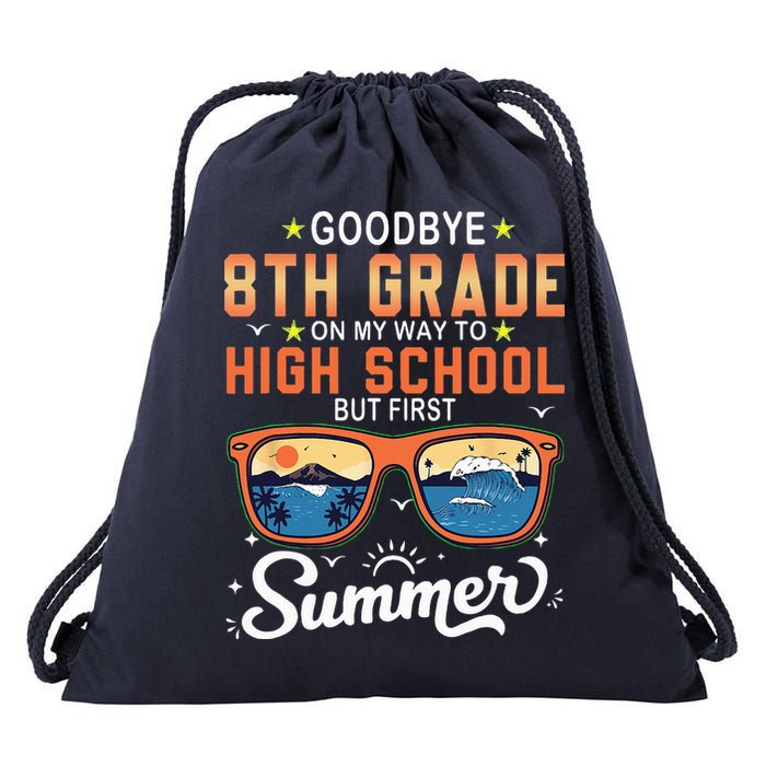 Goodbye 8th Grade Graduation To 9th Grade Hello Summer Drawstring Bag