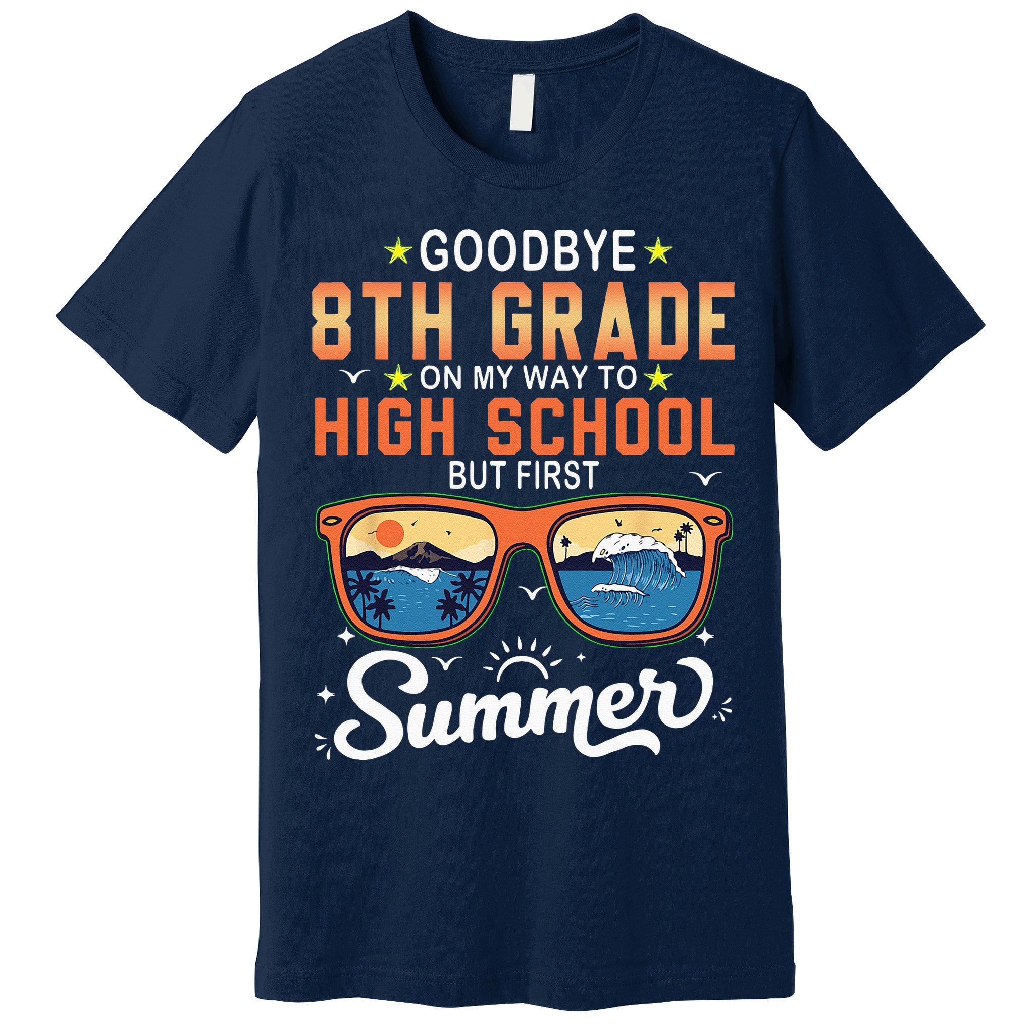 Goodbye 8th Grade Graduation To 9th Grade Hello Summer Premium T-Shirt