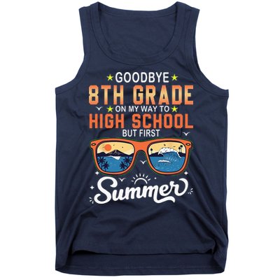Goodbye 8th Grade Graduation To 9th Grade Hello Summer Tank Top