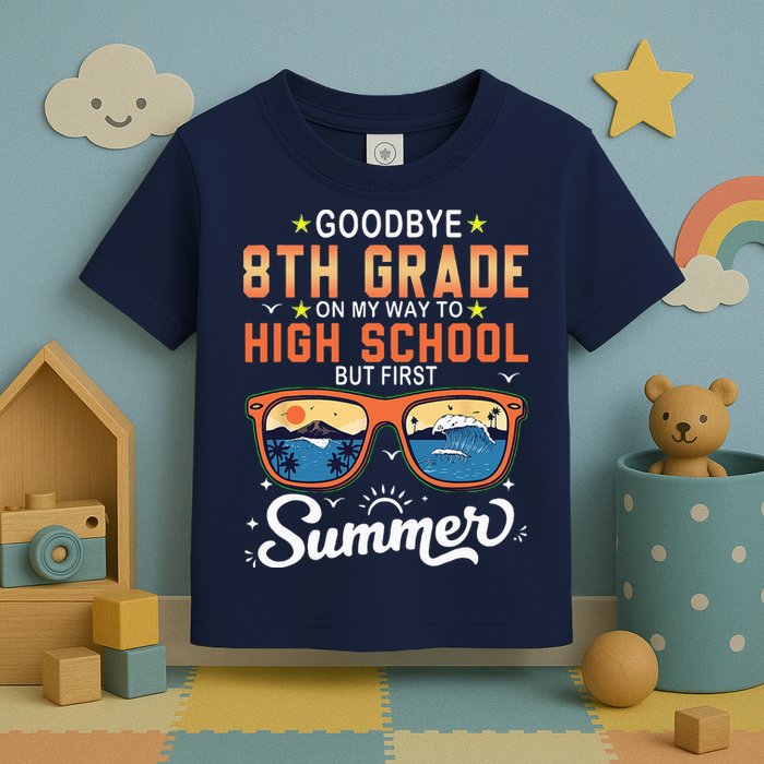 Goodbye 8th Grade Graduation To 9th Grade Hello Summer Toddler T-Shirt