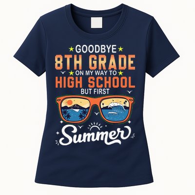 Goodbye 8th Grade Graduation To 9th Grade Hello Summer Womens T-Shirt