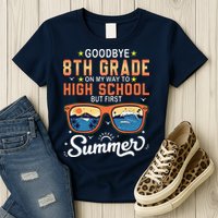 Goodbye 8th Grade Graduation To 9th Grade Hello Summer Womens T-Shirt