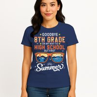 Goodbye 8th Grade Graduation To 9th Grade Hello Summer Womens T-Shirt