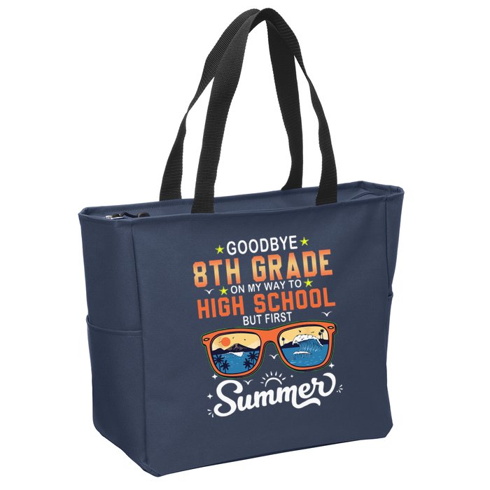 Goodbye 8th Grade Graduation To 9th Grade Hello Summer Zip Tote Bag