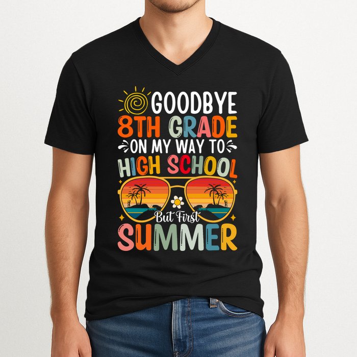 Goodbye 8th Grade On My Way To High School V-Neck T-Shirt