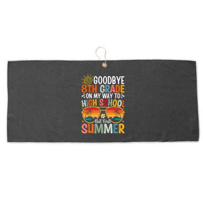 Goodbye 8th Grade On My Way To High School Large Microfiber Waffle Golf Towel