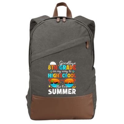 Goodbye 8th Grade Graduation To Highschool Hello Summer Cotton Canvas Backpack