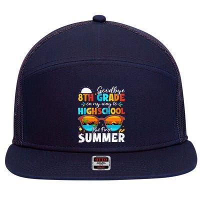 Goodbye 8th Grade Graduation To Highschool Hello Summer 7 Panel Mesh Trucker Snapback Hat