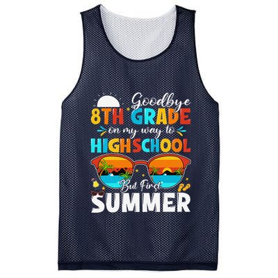 Goodbye 8th Grade Graduation To Highschool Hello Summer Mesh Reversible Basketball Jersey Tank
