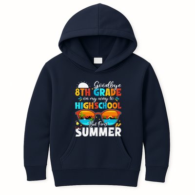 Goodbye 8th Grade Graduation To Highschool Hello Summer Kids Hoodie