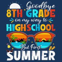 Goodbye 8th Grade Graduation To Highschool Hello Summer Short Acrylic Beanie