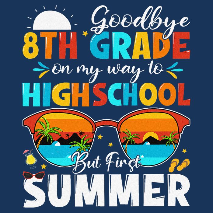 Goodbye 8th Grade Graduation To Highschool Hello Summer Short Acrylic Beanie