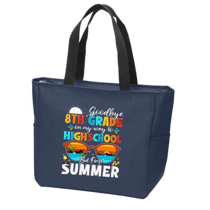 Goodbye 8th Grade Graduation To Highschool Hello Summer Zip Tote Bag