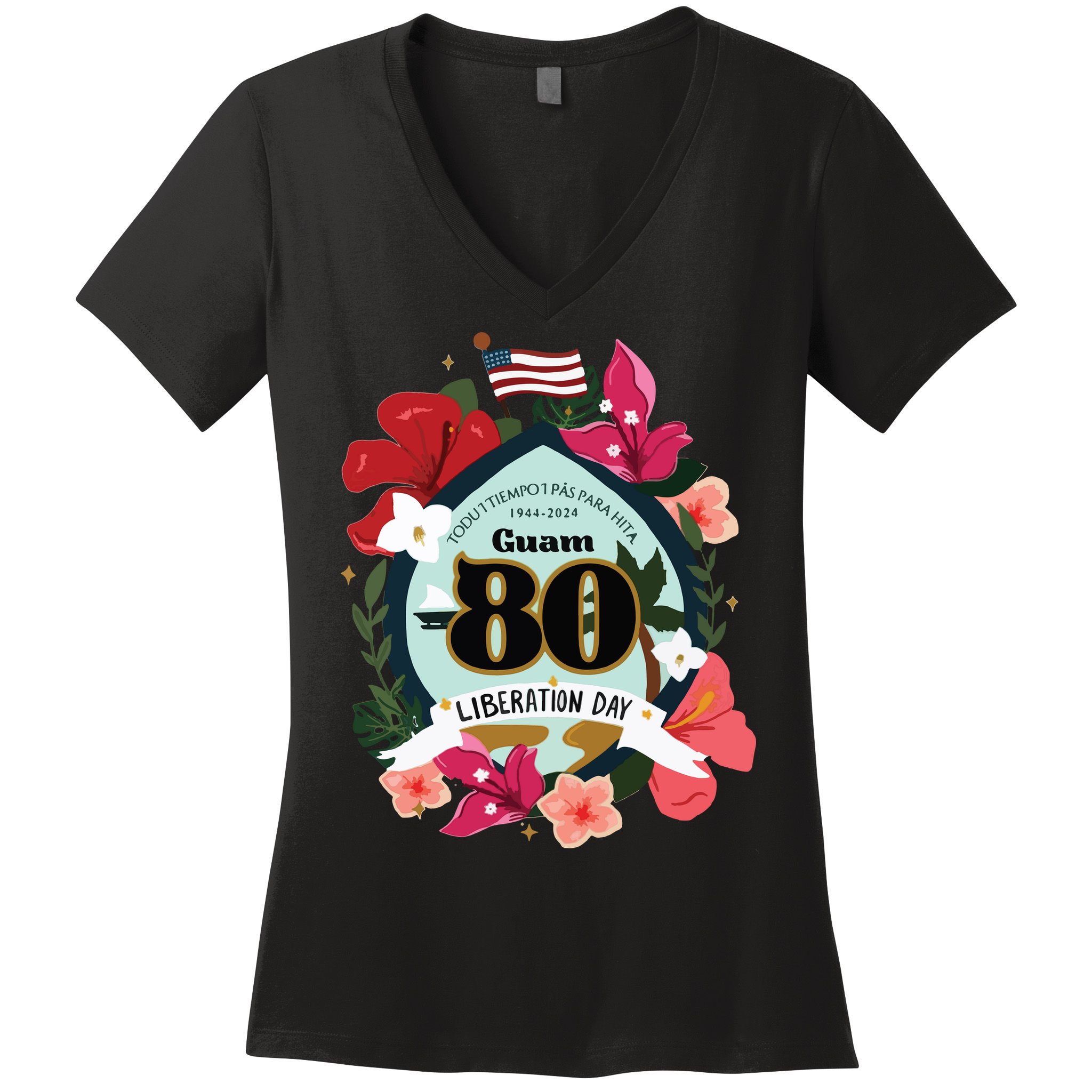 Guam 80th Liberation Day Women's V-Neck T-Shirt