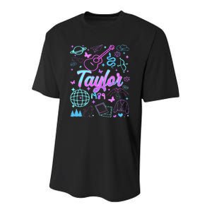 Groovy 80S Taylor First Name Personalized Birthday Girl Youth Performance Sprint T-Shirt