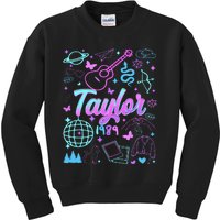 Groovy 80S Taylor First Name Personalized Birthday Girl Kids Sweatshirt