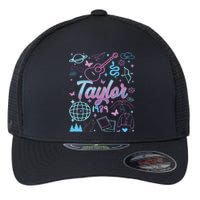 Groovy 80S Taylor First Name Personalized Birthday Girl Flexfit Unipanel Trucker Cap