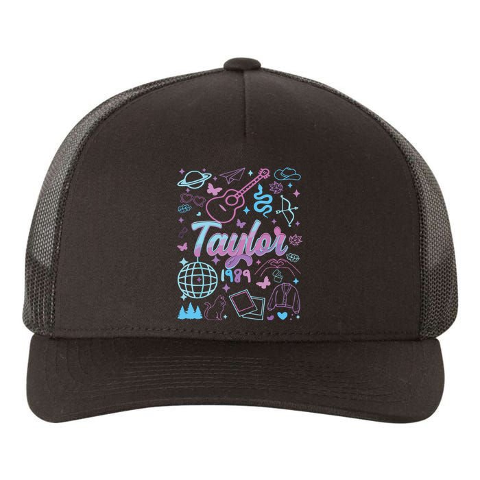 Groovy 80S Taylor First Name Personalized Birthday Girl Yupoong Adult 5-Panel Trucker Hat