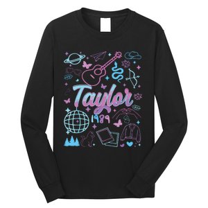 Groovy 80S Taylor First Name Personalized Birthday Girl Long Sleeve Shirt