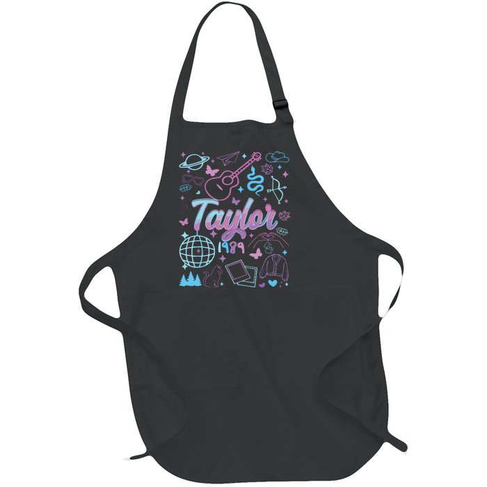 Groovy 80S Taylor First Name Personalized Birthday Girl Full-Length Apron With Pockets