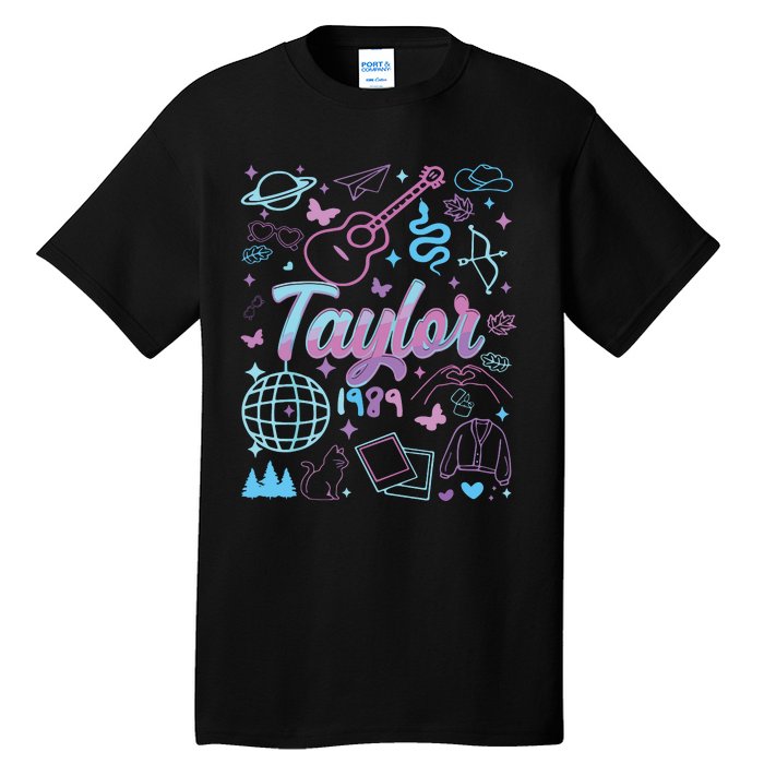 Groovy 80S Taylor First Name Personalized Birthday Girl Tall T-Shirt