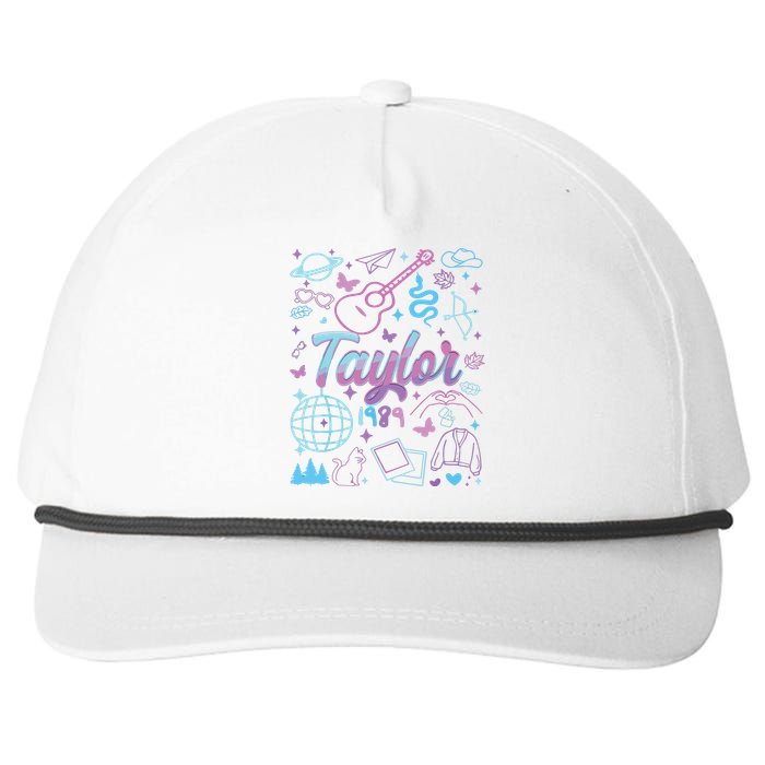 Groovy 80S Taylor First Name Personalized Birthday Girl Snapback Five-Panel Rope Hat