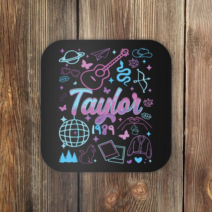 Groovy 80S Taylor First Name Personalized Birthday Girl Coaster