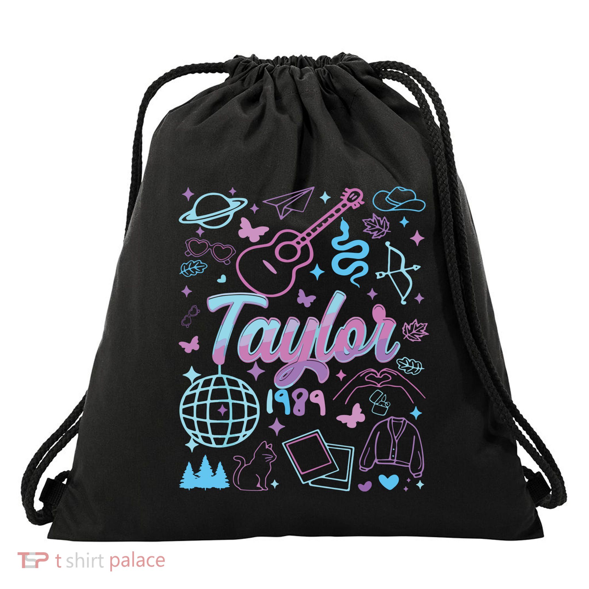 Groovy 80S Taylor First Name Personalized Birthday Girl Drawstring Bag