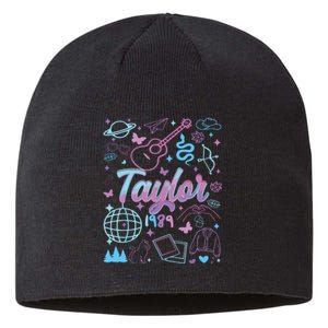 Groovy 80S Taylor First Name Personalized Birthday Girl Sustainable Beanie