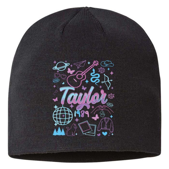 Groovy 80S Taylor First Name Personalized Birthday Girl Sustainable Beanie