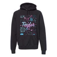 Groovy 80S Taylor First Name Personalized Birthday Girl Premium Hoodie