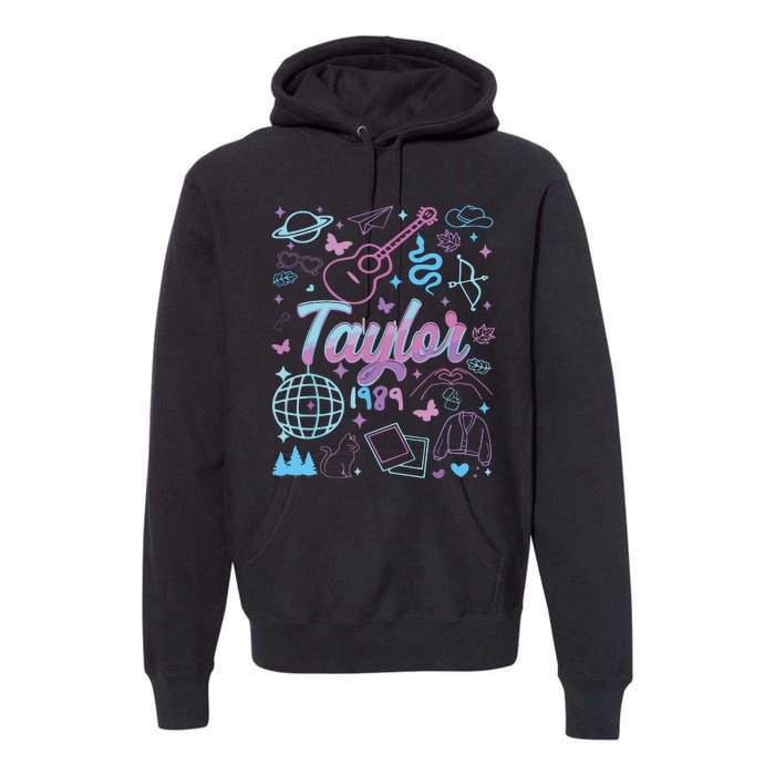 Groovy 80S Taylor First Name Personalized Birthday Girl Premium Hoodie