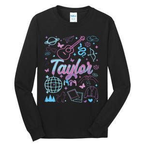 Groovy 80S Taylor First Name Personalized Birthday Girl Tall Long Sleeve T-Shirt