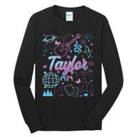 Groovy 80S Taylor First Name Personalized Birthday Girl Tall Long Sleeve T-Shirt