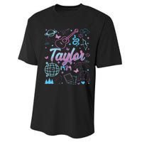 Groovy 80S Taylor First Name Personalized Birthday Girl Performance Sprint T-Shirt