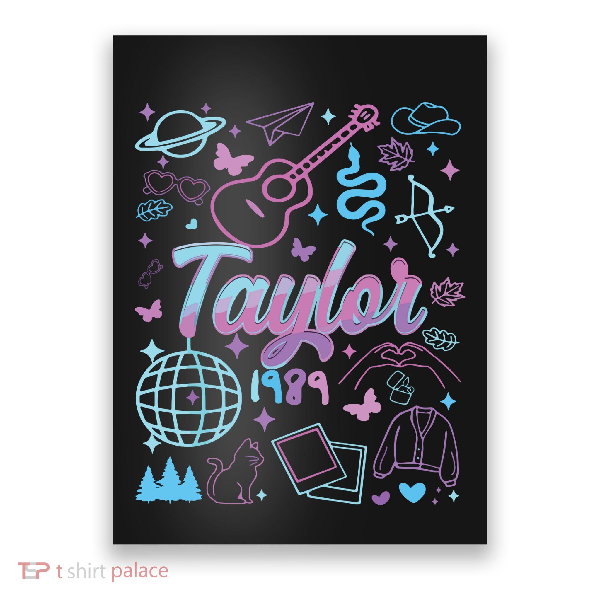 Groovy 80S Taylor First Name Personalized Birthday Girl Poster