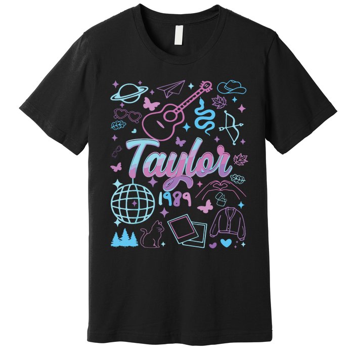 Groovy 80S Taylor First Name Personalized Birthday Girl Premium T-Shirt