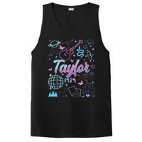 Groovy 80S Taylor First Name Personalized Birthday Girl PosiCharge Competitor Tank