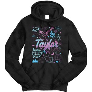 Groovy 80S Taylor First Name Personalized Birthday Girl Tie Dye Hoodie