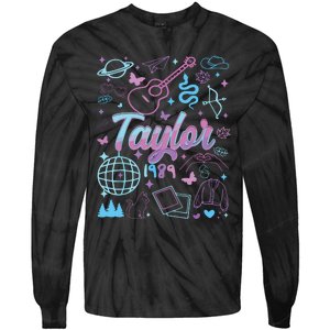 Groovy 80S Taylor First Name Personalized Birthday Girl Tie-Dye Long Sleeve Shirt