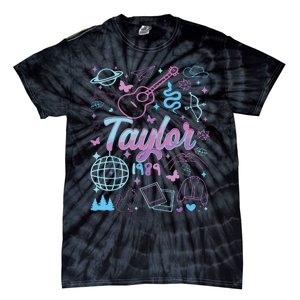 Groovy 80S Taylor First Name Personalized Birthday Girl Tie-Dye T-Shirt