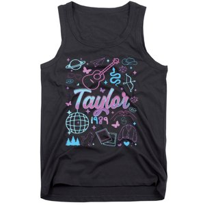 Groovy 80S Taylor First Name Personalized Birthday Girl Tank Top