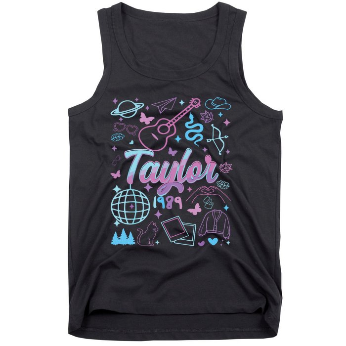 Groovy 80S Taylor First Name Personalized Birthday Girl Tank Top