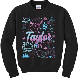 Groovy 80S Taylor First Name Personalized Birthday Girl Kids Sweatshirt