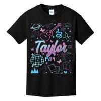 Groovy 80S Taylor First Name Personalized Birthday Girl Kids T-Shirt