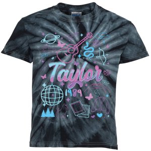 Groovy 80S Taylor First Name Personalized Birthday Girl Kids Tie-Dye T-Shirt